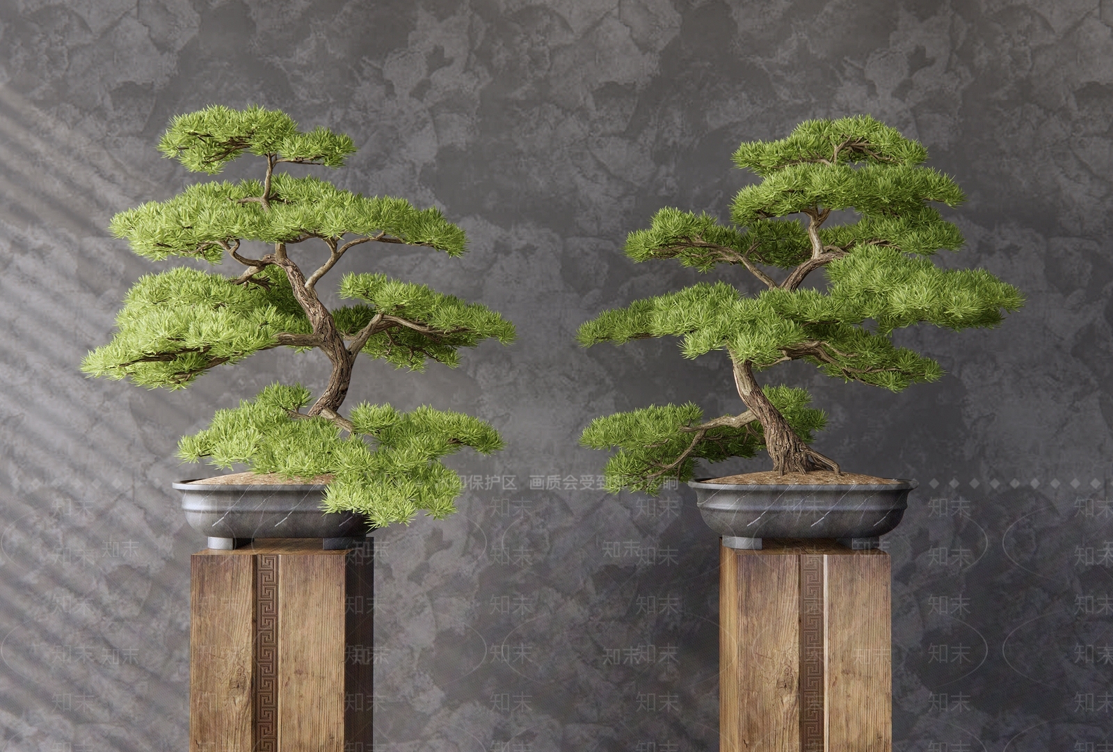 新中式松树盆景3D模型下载【ID:1138989131】