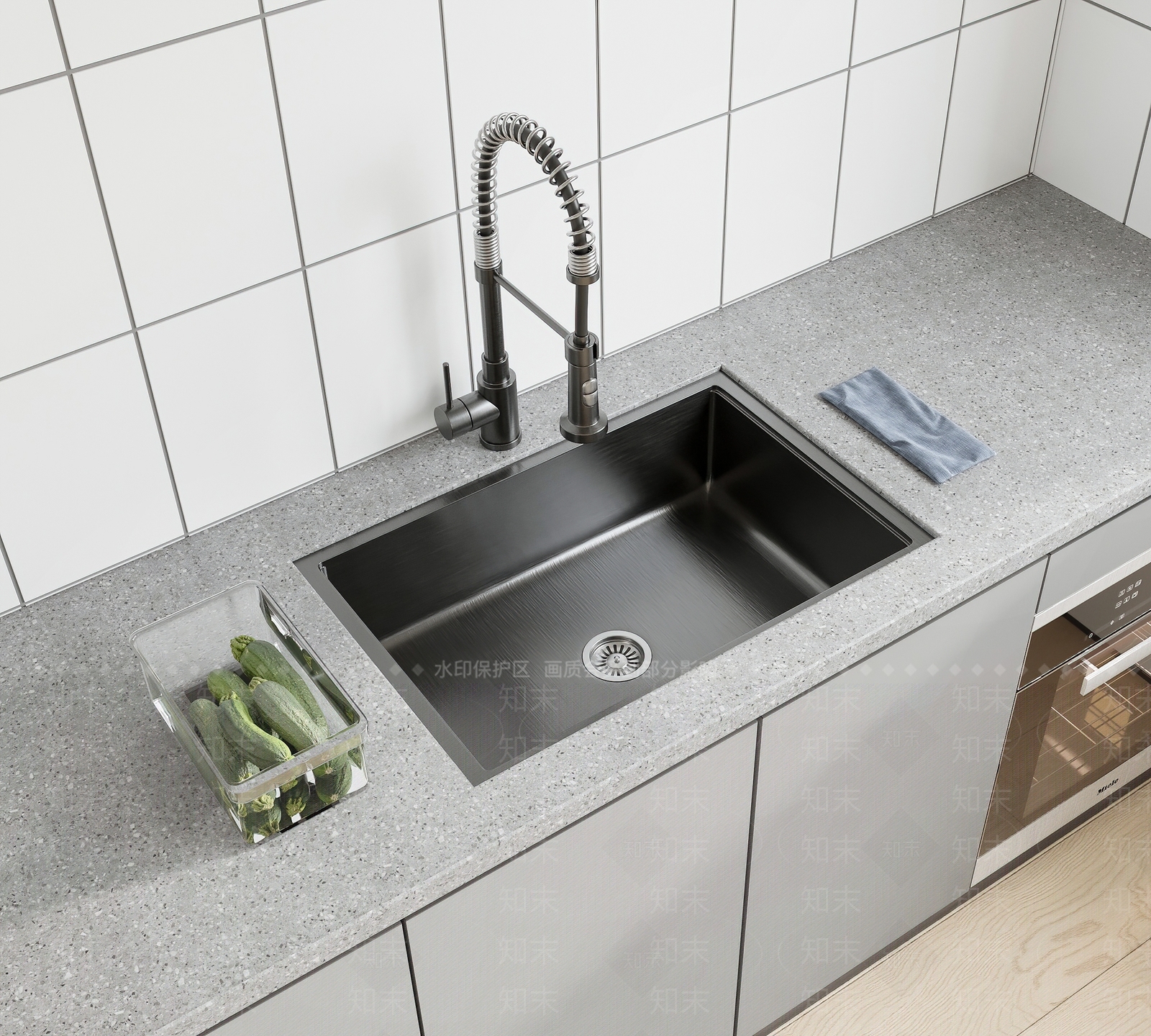 kohler现代不锈钢水槽SU模型下载【ID:1138999093】