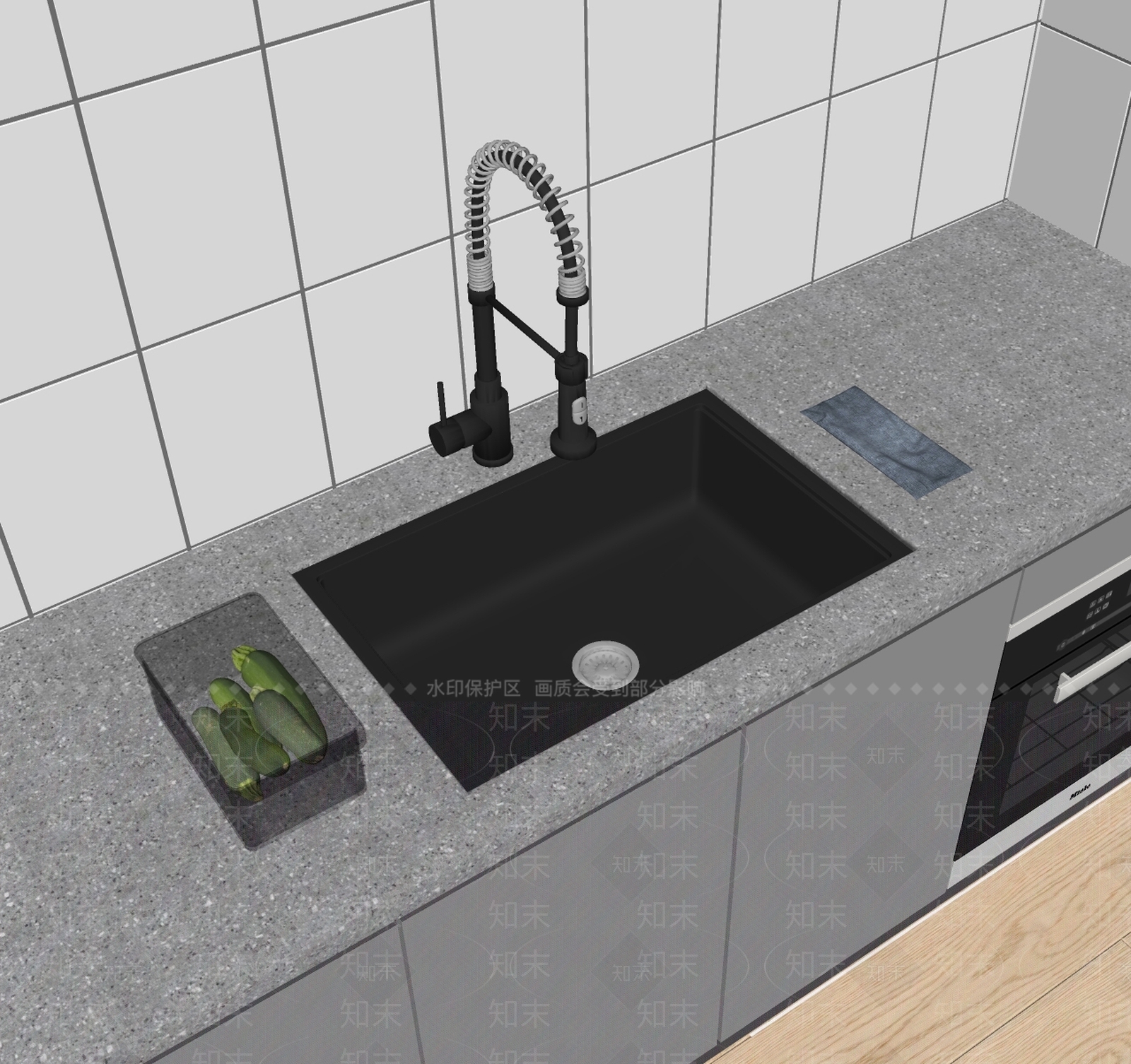 kohler现代不锈钢水槽SU模型下载【ID:1138999093】