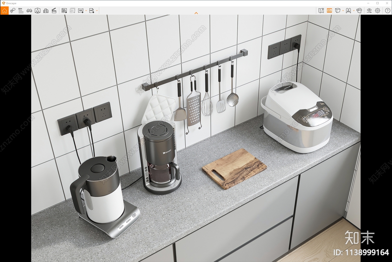 厨房电器组合SU模型下载【ID:1138999164】