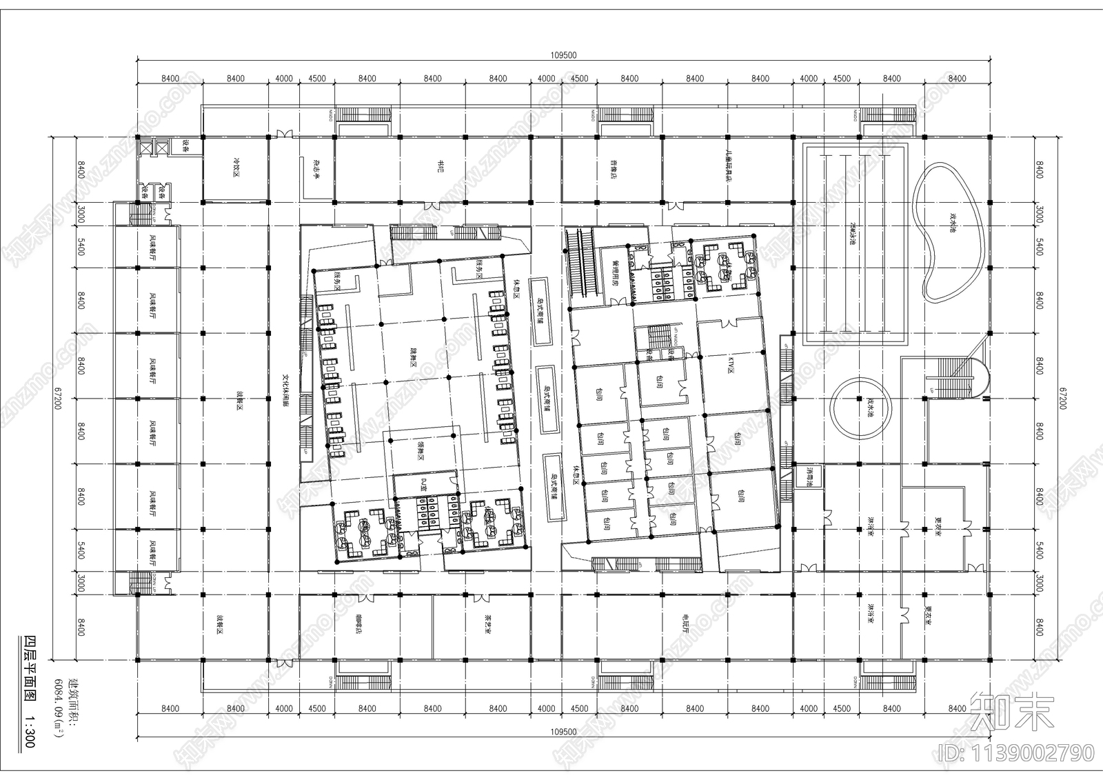 商场建筑cad施工图下载【ID:1139002790】