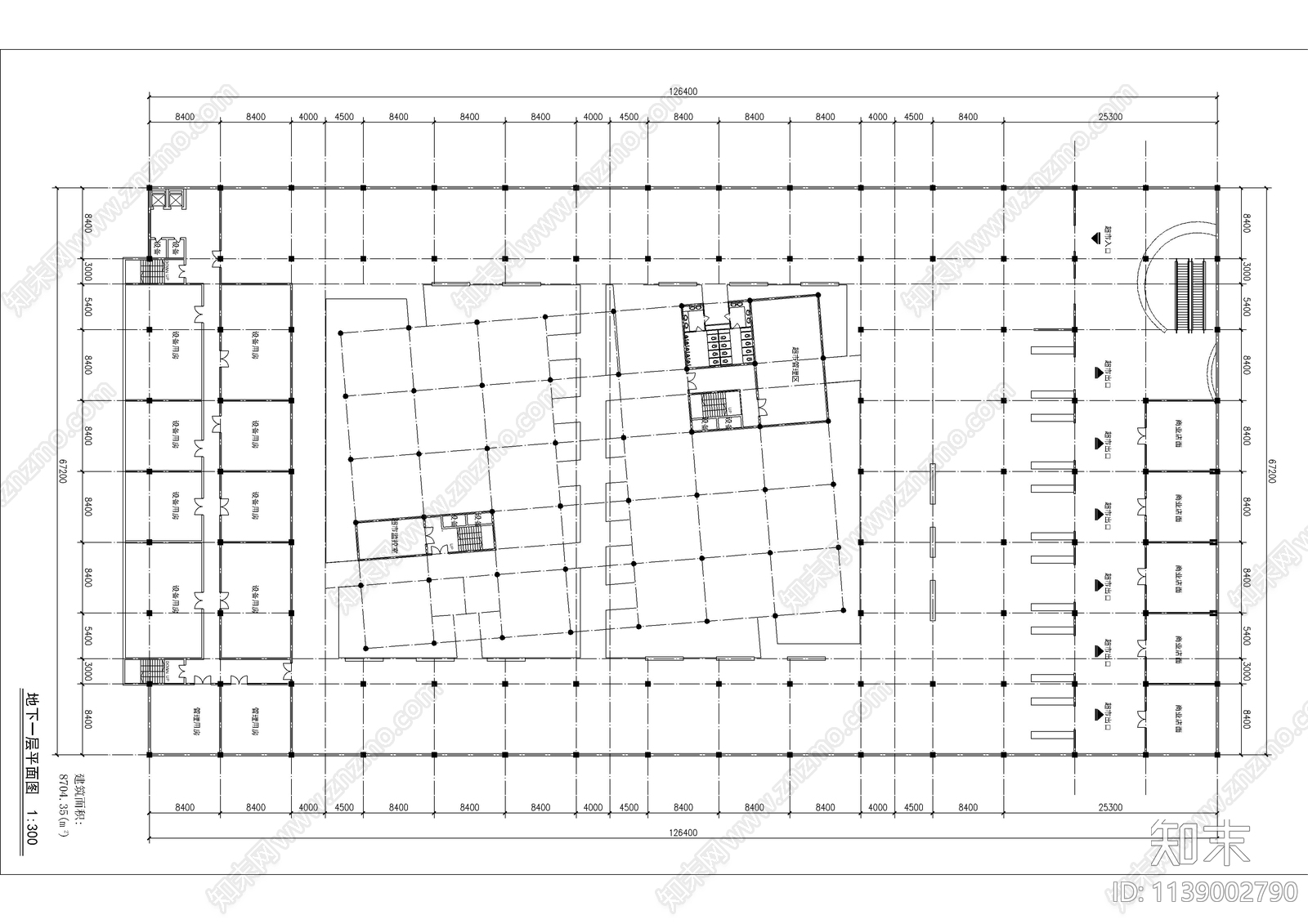 商场建筑cad施工图下载【ID:1139002790】