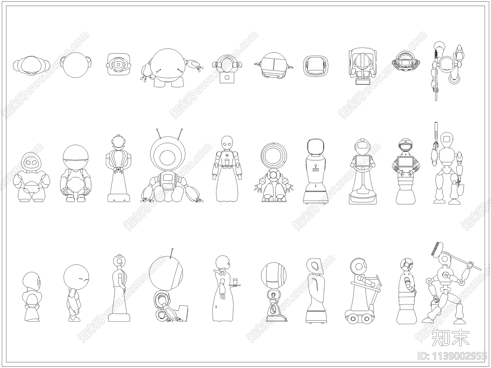 机器人手办雕塑施工图下载【ID:1139002955】
