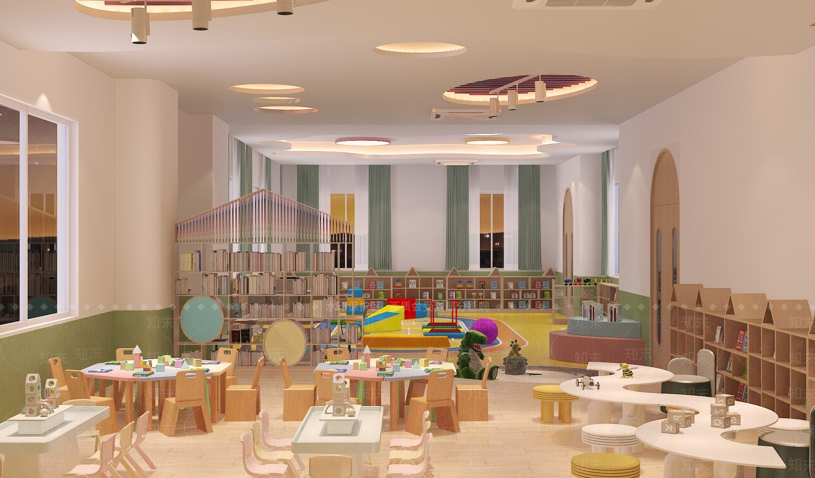现代幼儿园娱乐室3D模型下载【ID:1139006277】