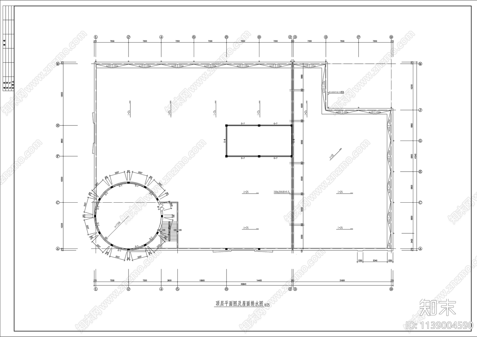 商场全套建筑cad施工图下载【ID:1139004590】