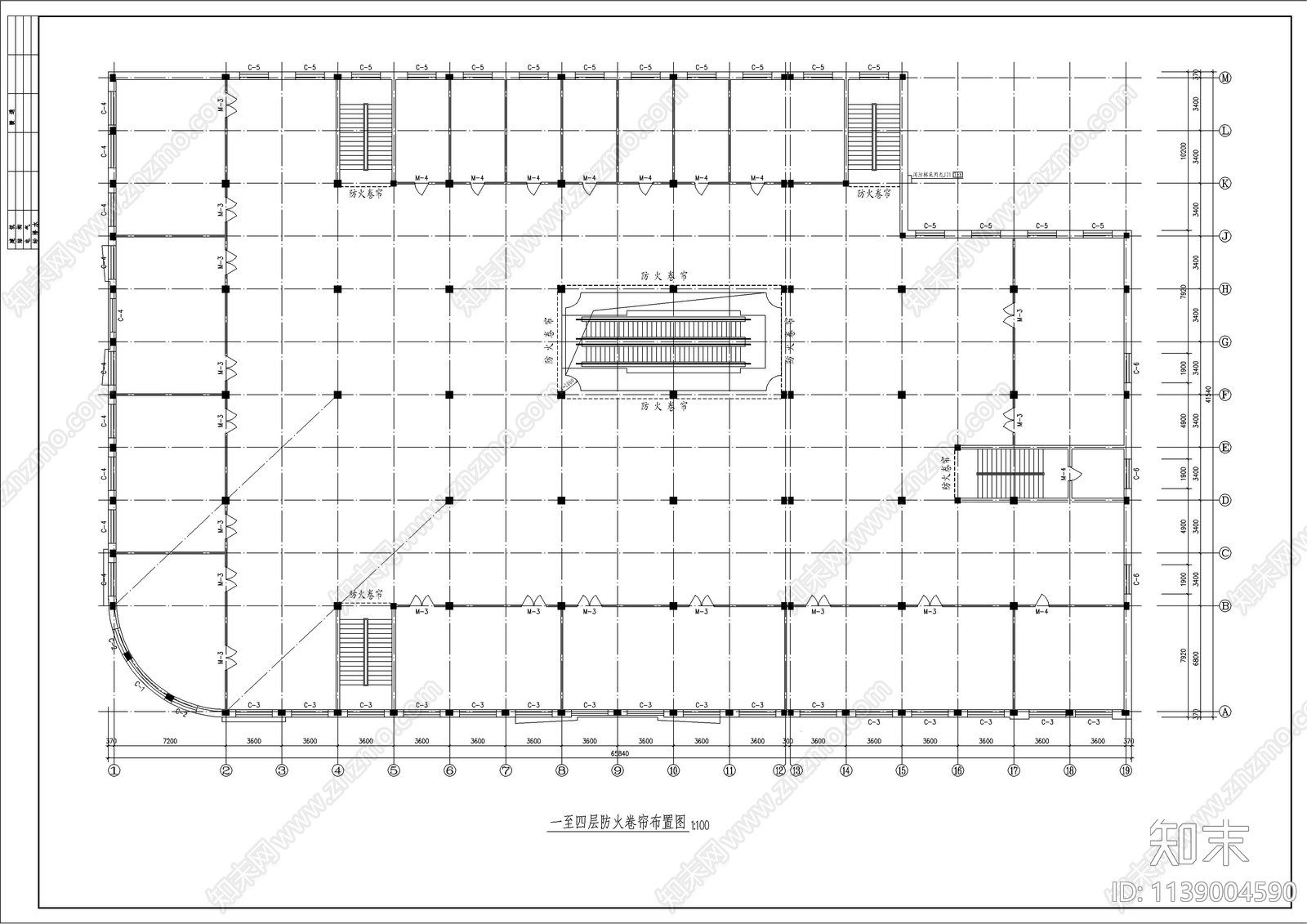 商场全套建筑cad施工图下载【ID:1139004590】