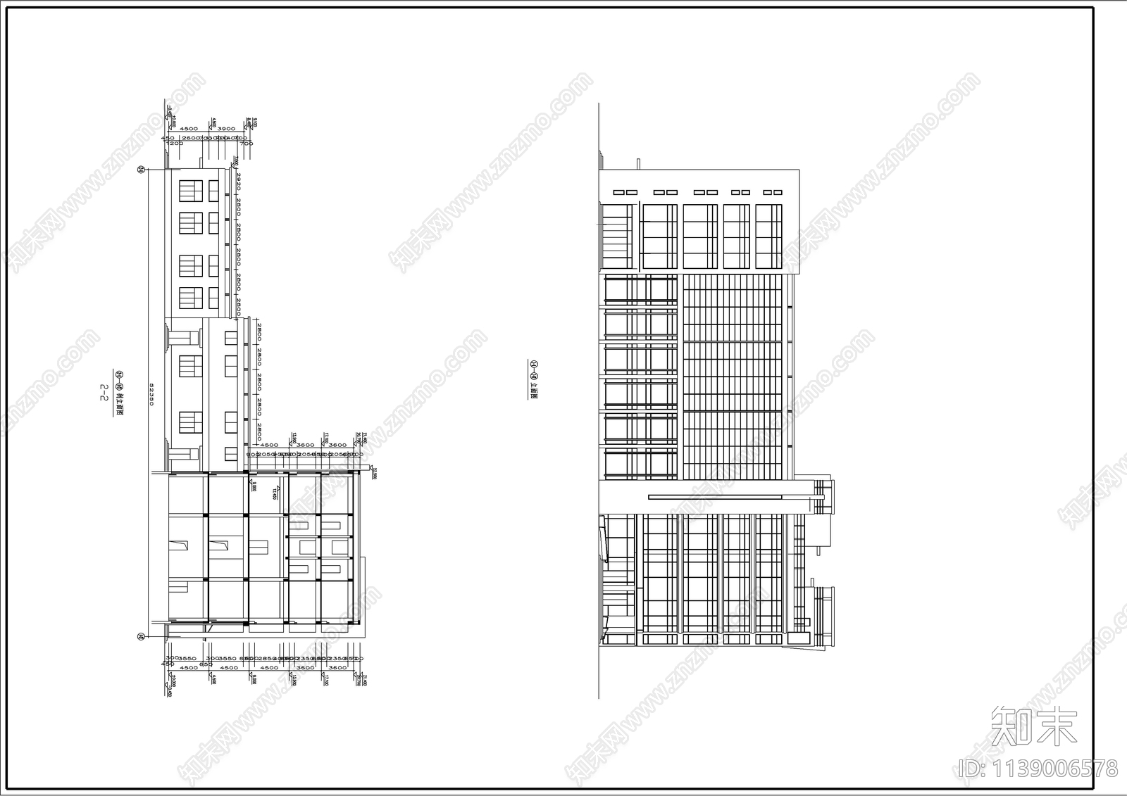 办公楼建筑cad施工图下载【ID:1139006578】