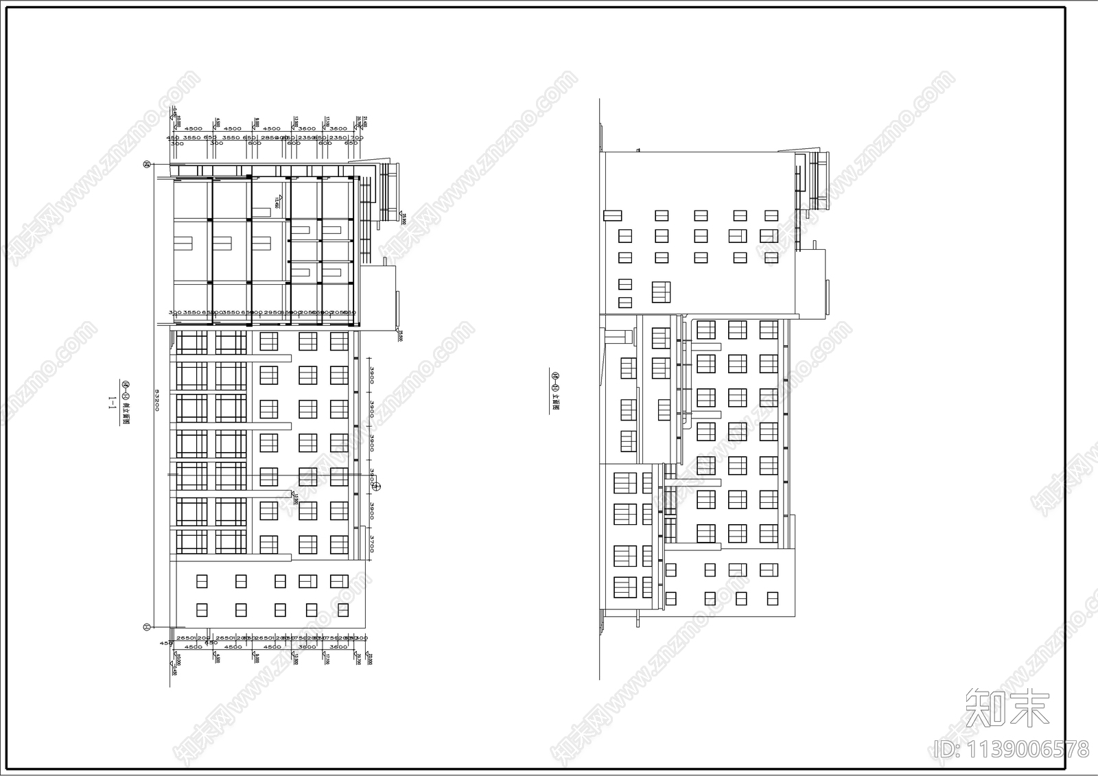 办公楼建筑cad施工图下载【ID:1139006578】