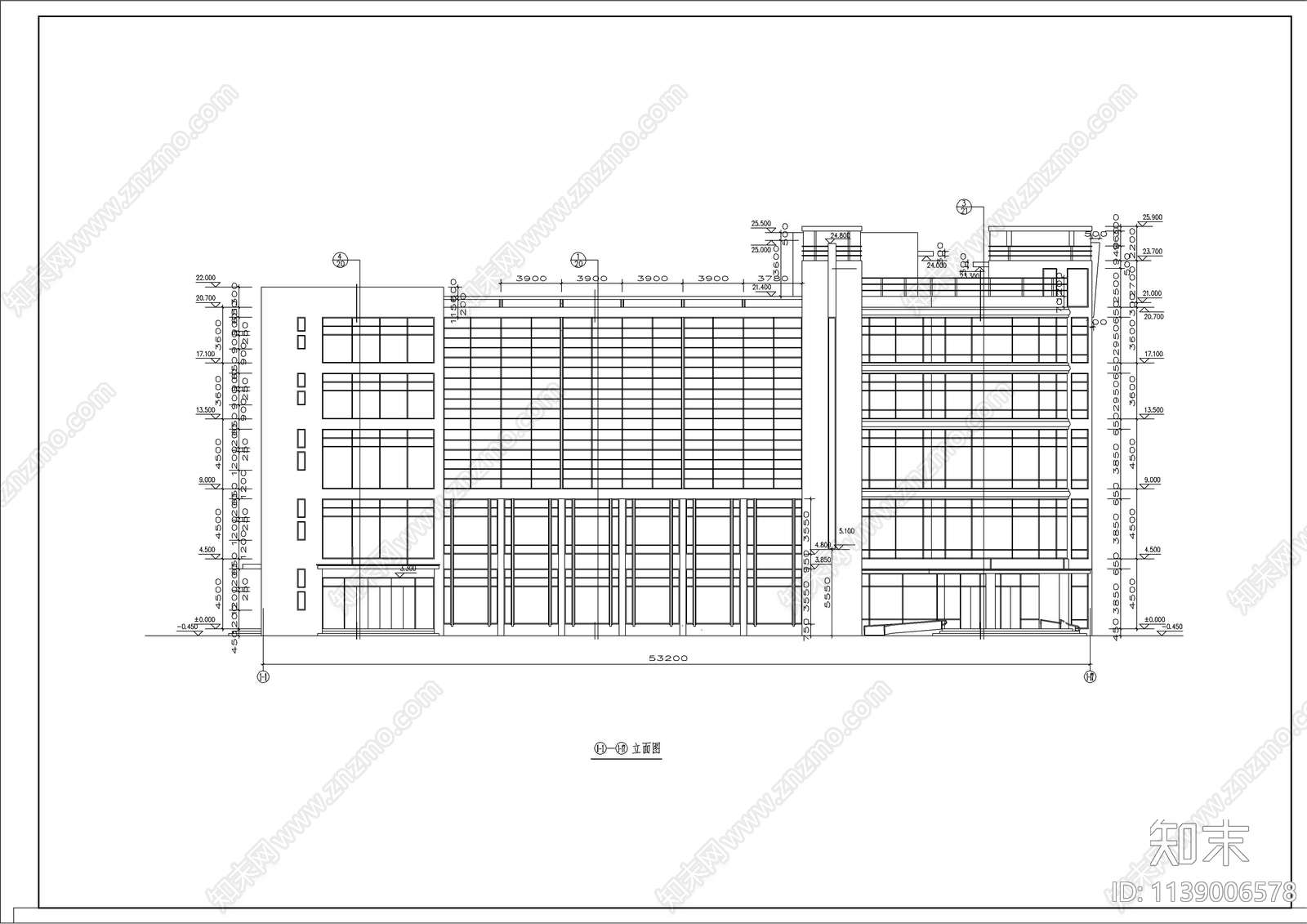 办公楼建筑cad施工图下载【ID:1139006578】