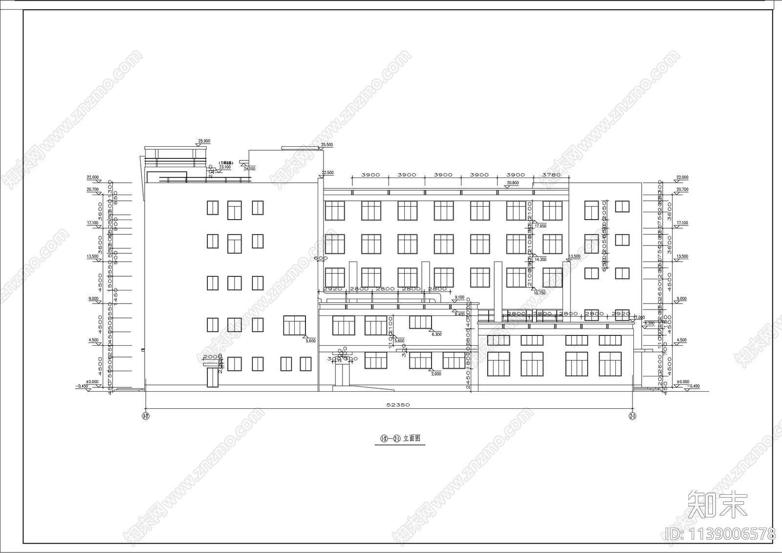 办公楼建筑cad施工图下载【ID:1139006578】