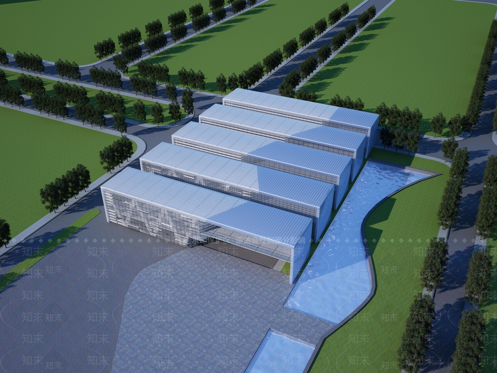 现代工业厂房3D模型下载【ID:1139009613】