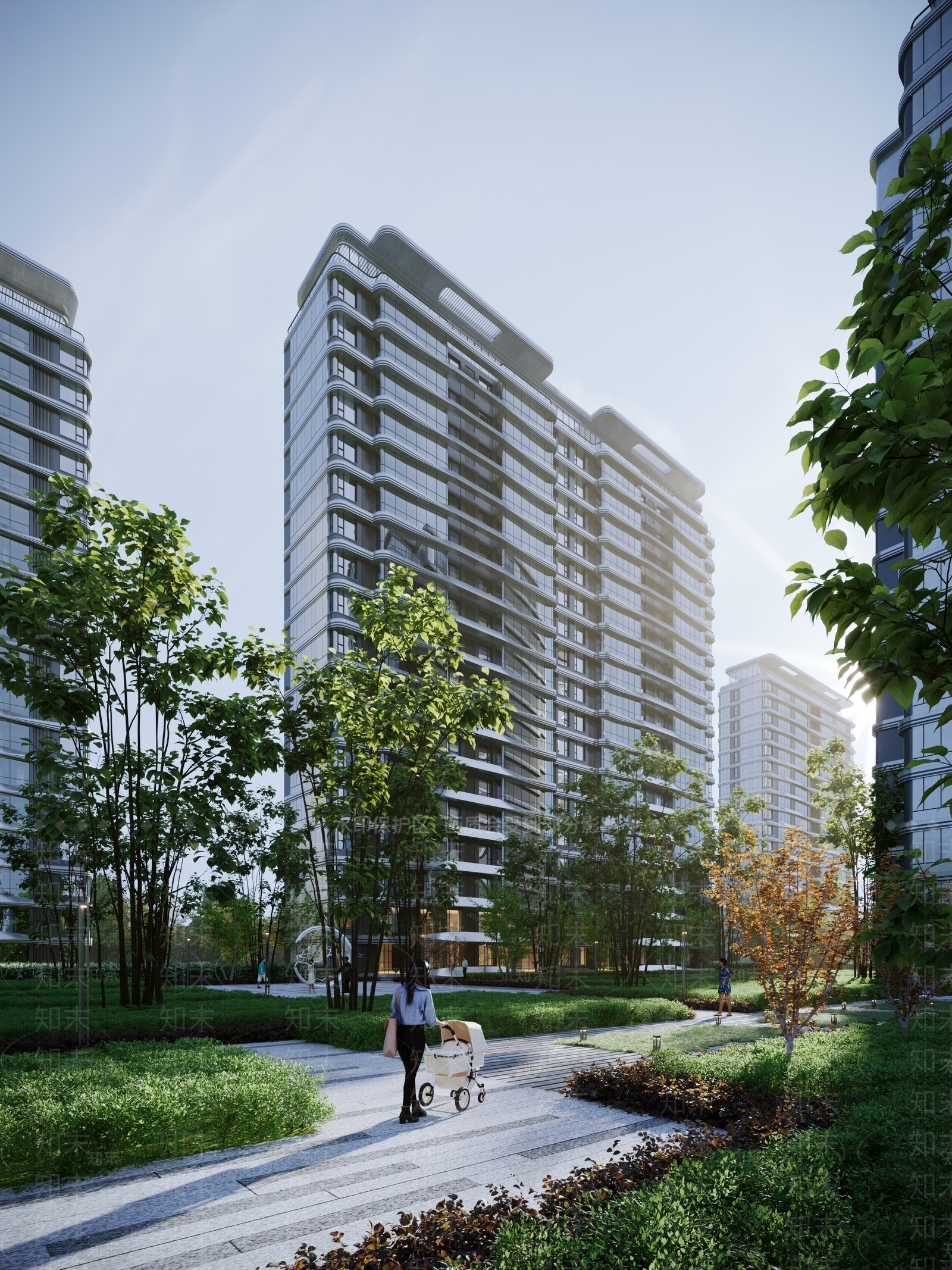 现代高层住宅3D模型下载【ID:1139014283】