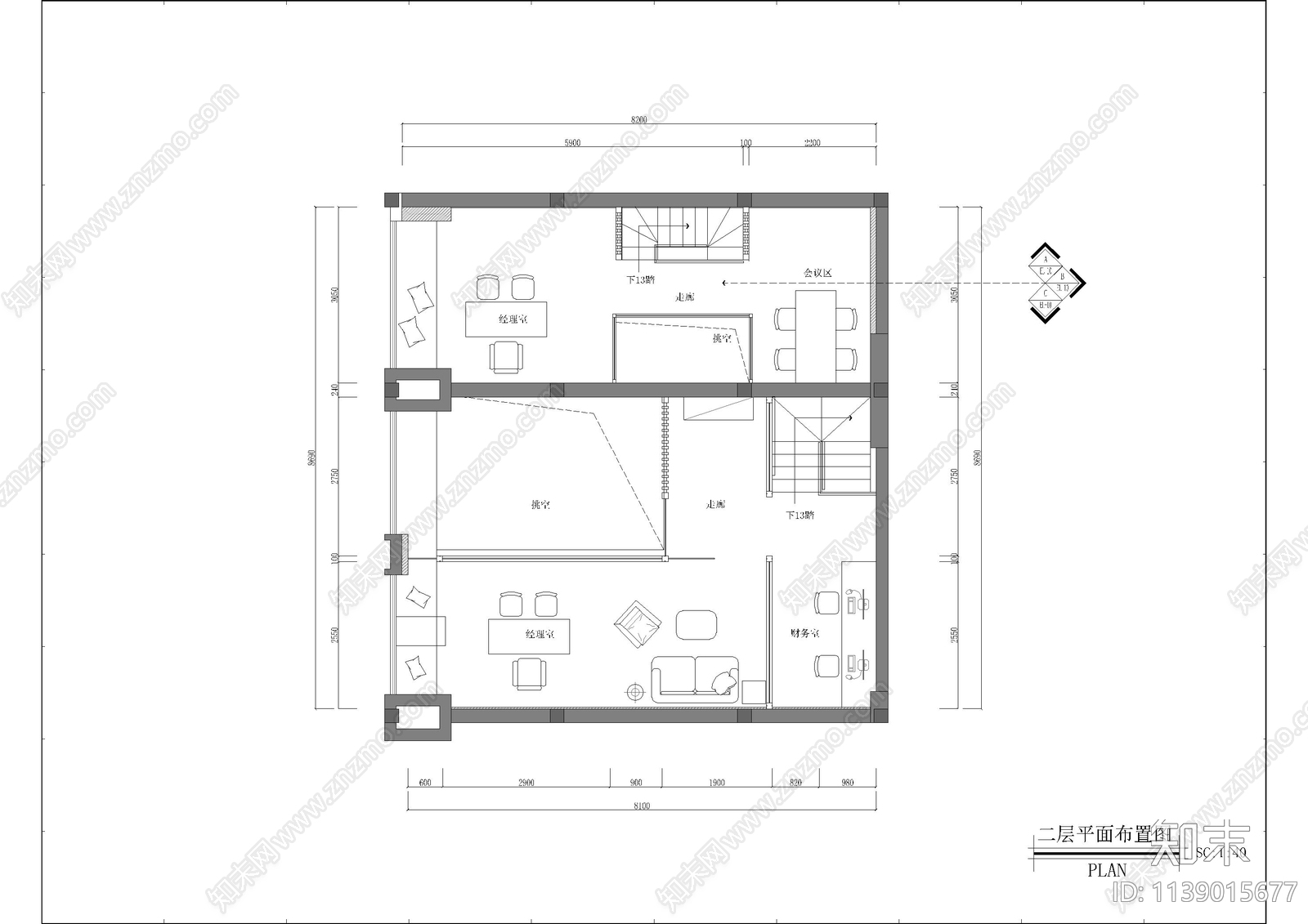 万科办公室全套cad施工图下载【ID:1139015677】