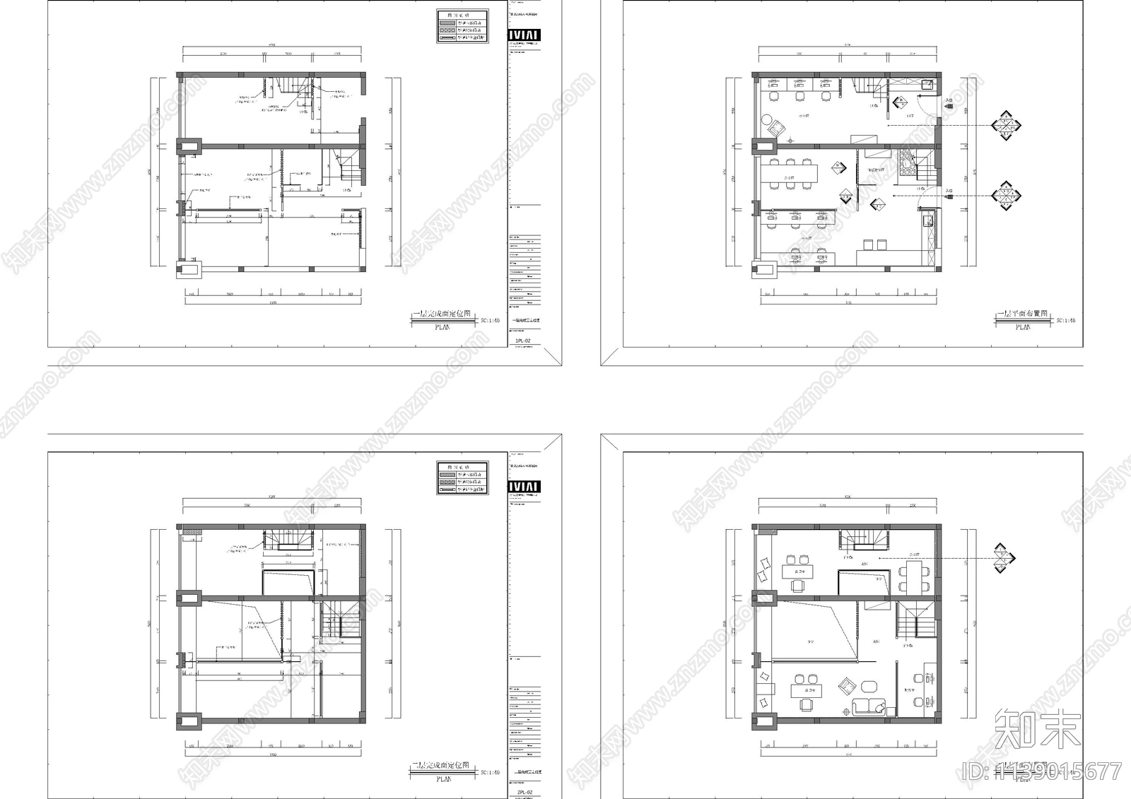 万科办公室全套cad施工图下载【ID:1139015677】