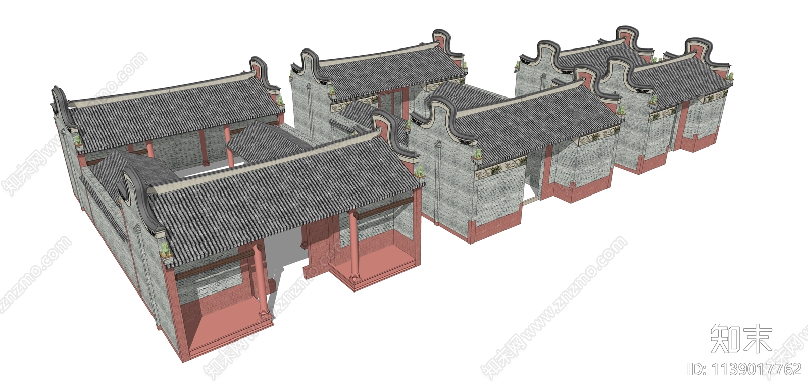 中式岭南祠堂SU模型下载【ID:1139017762】