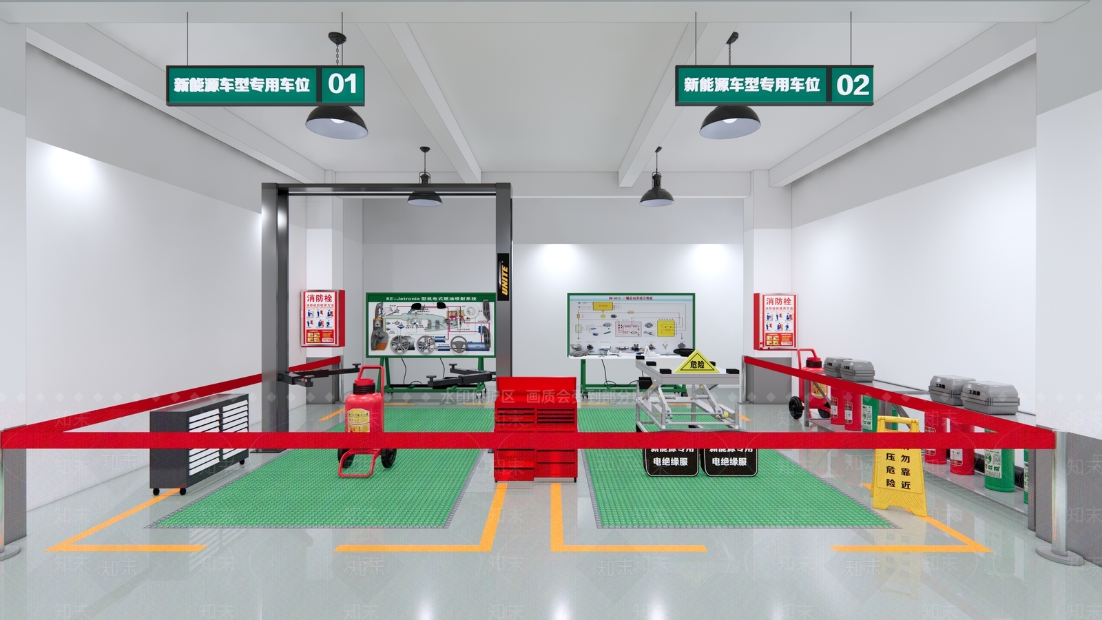 现代新能源维修店SU模型下载【ID:1139019483】