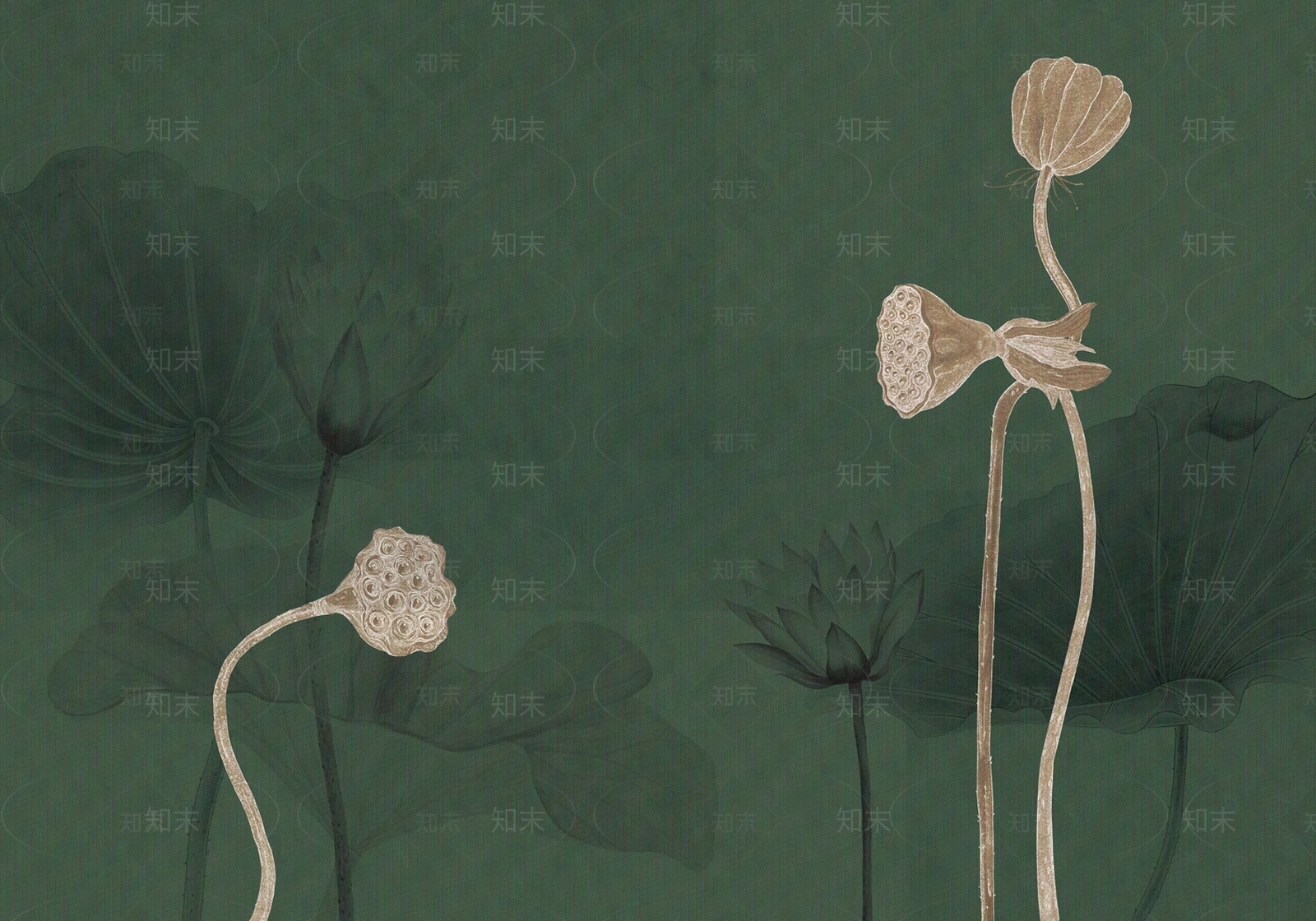 新中式荷花壁纸贴图下载【ID:1139021119】