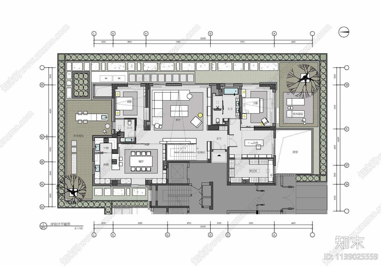 别墅豪宅cad施工图下载【ID:1139025559】