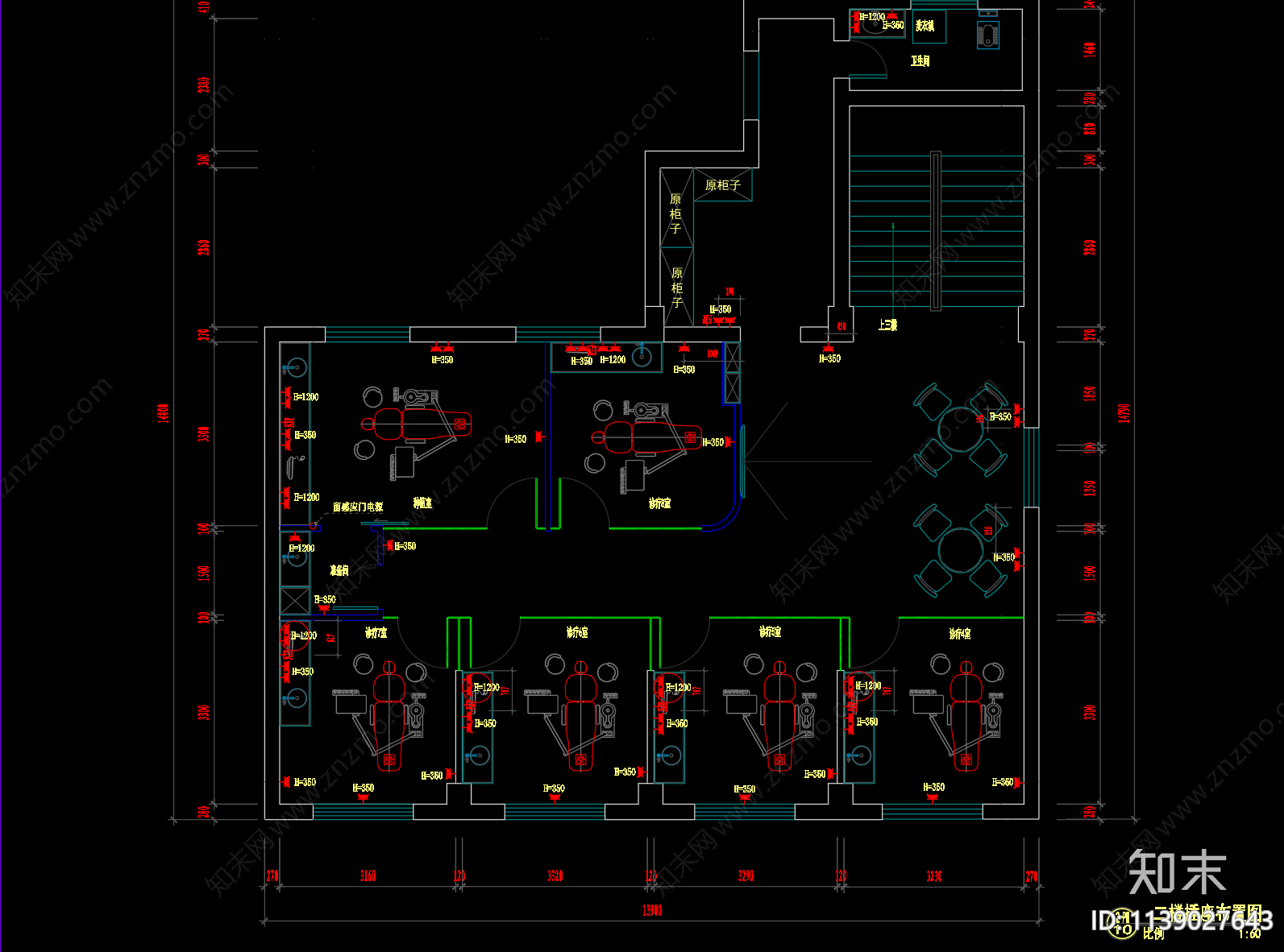 口腔医院cad施工图下载【ID:1139027643】