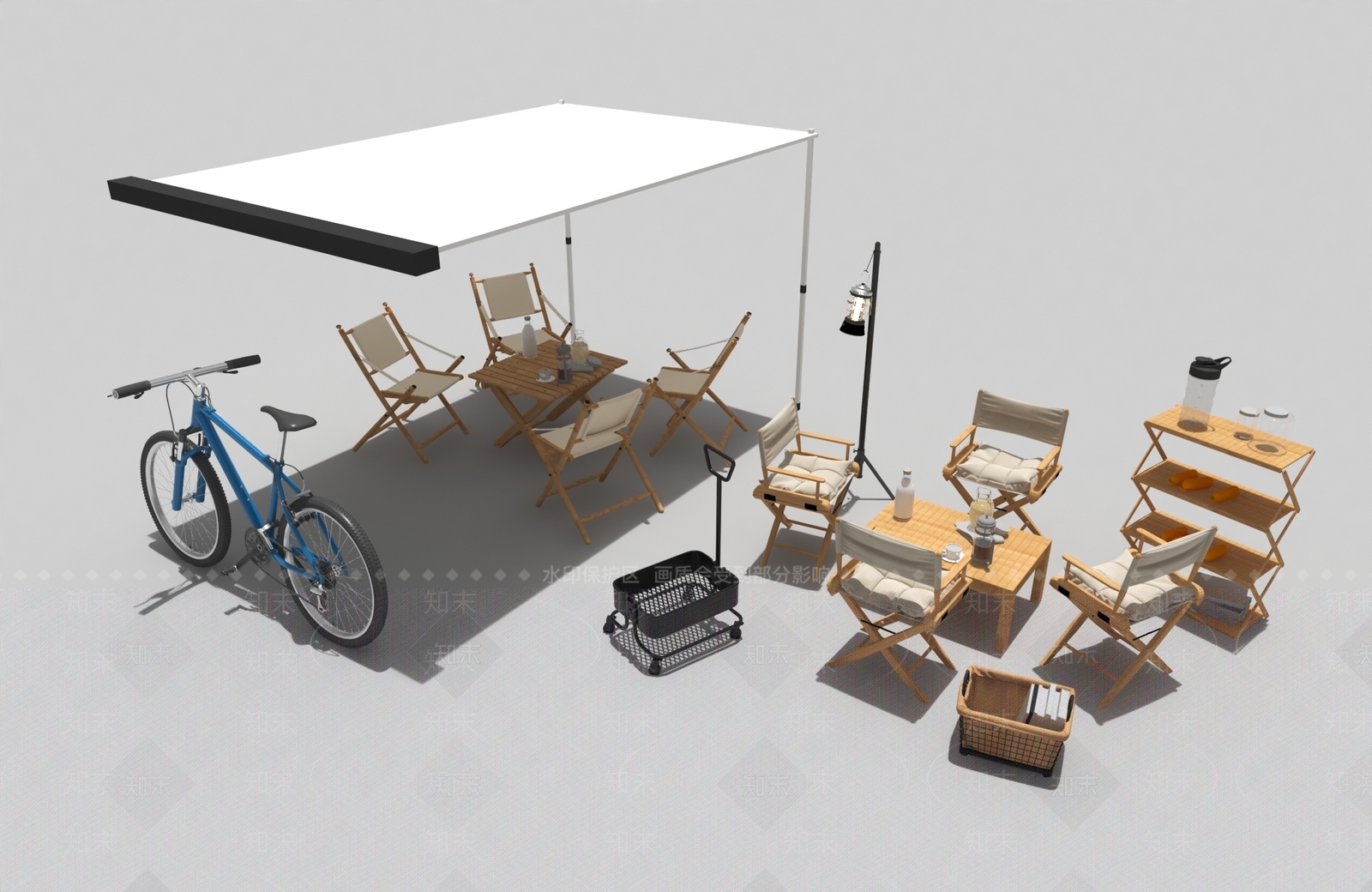 现代户外桌椅3D模型下载【ID:1139028747】