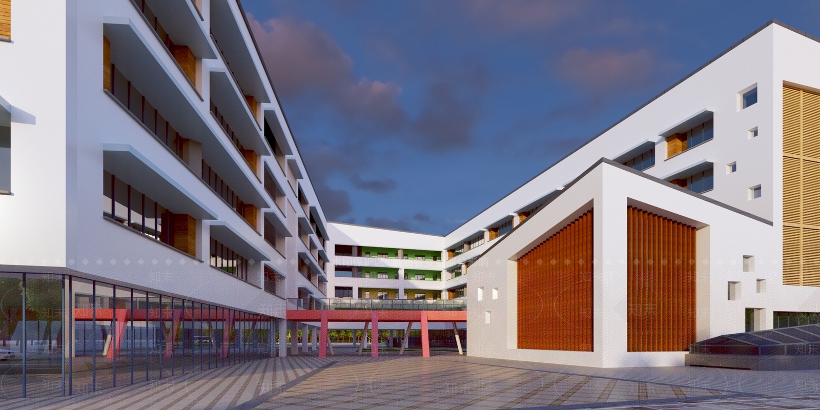现代学校外观3D模型下载【ID:1139028942】