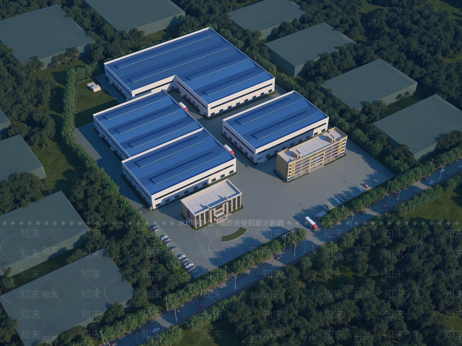 现代工业厂房3D模型下载【ID:1139030893】