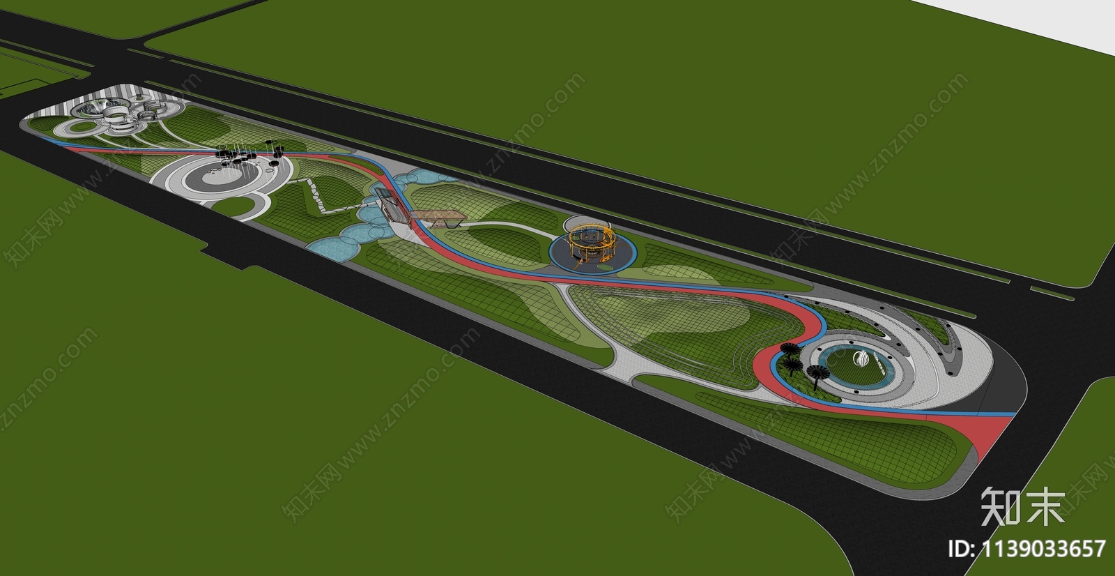 现代景观邻里公园SU模型下载【ID:1139033657】