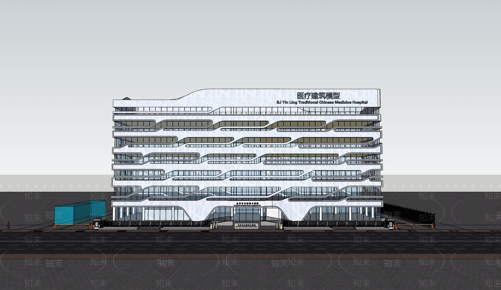 现代医疗建筑SU模型下载【ID:1139055372】