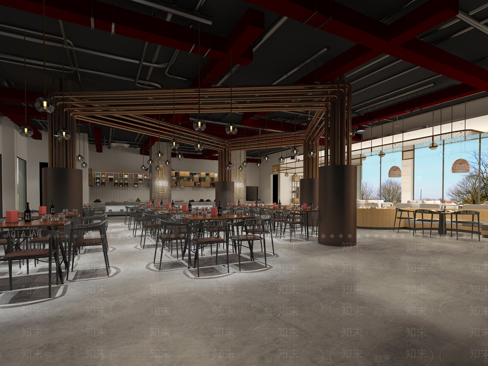 工业风茶餐厅3D模型下载【ID:1139044397】