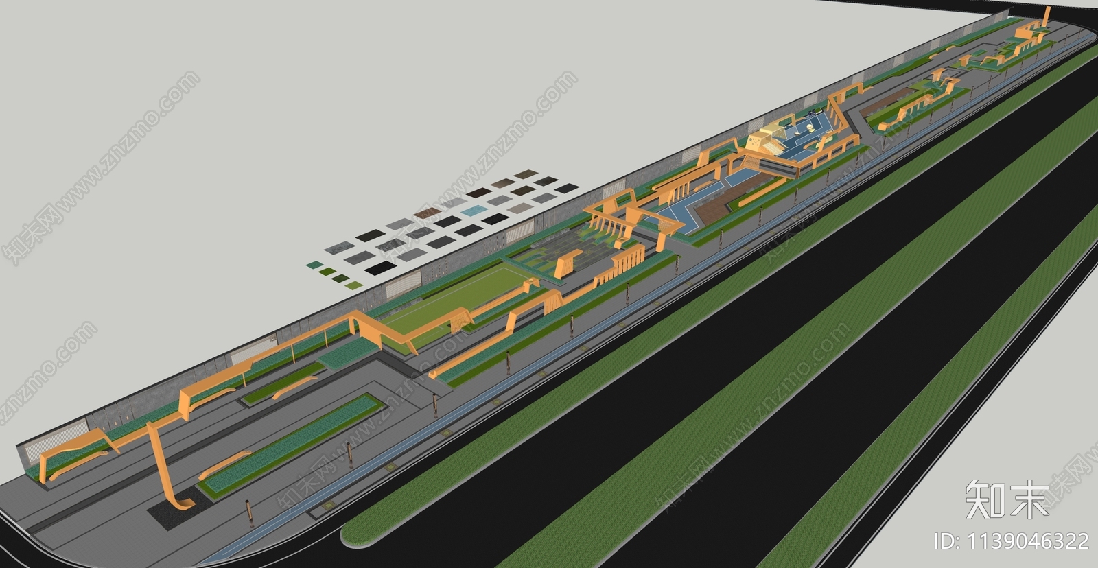 现代景观公园SU模型下载【ID:1139046322】