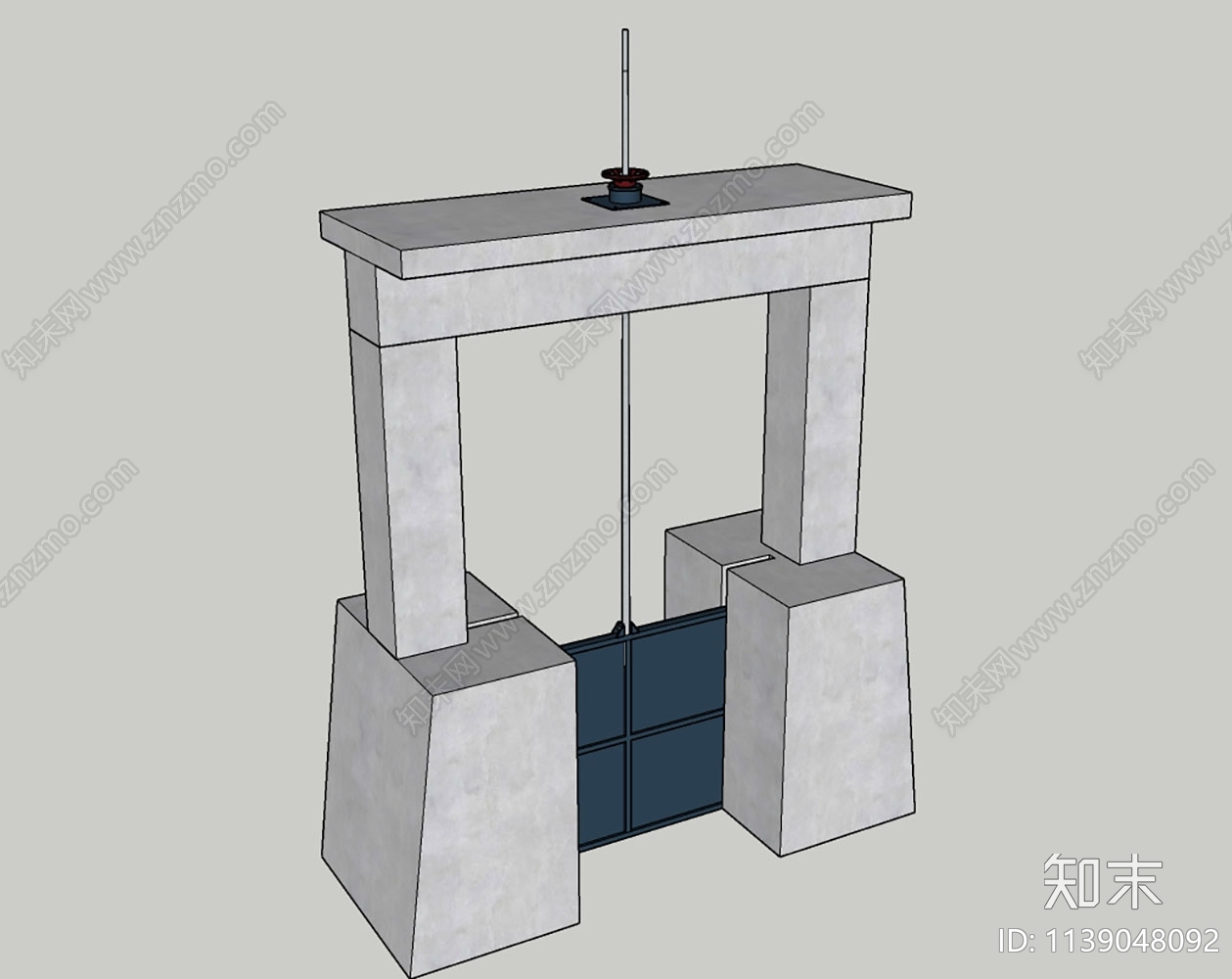 现代水闸SU模型下载【ID:1139048092】