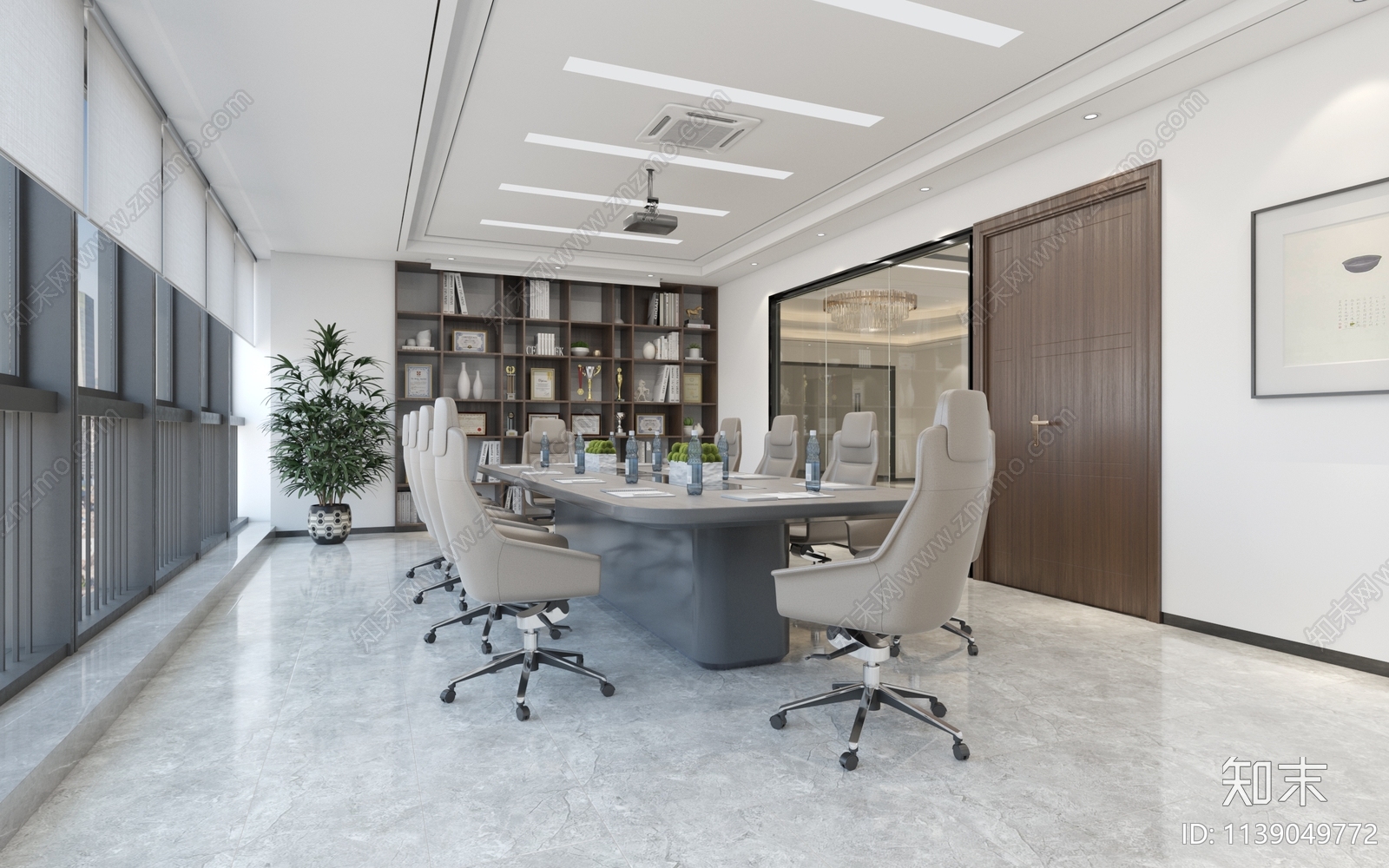 商会办公室cad施工图下载【ID:1139049772】