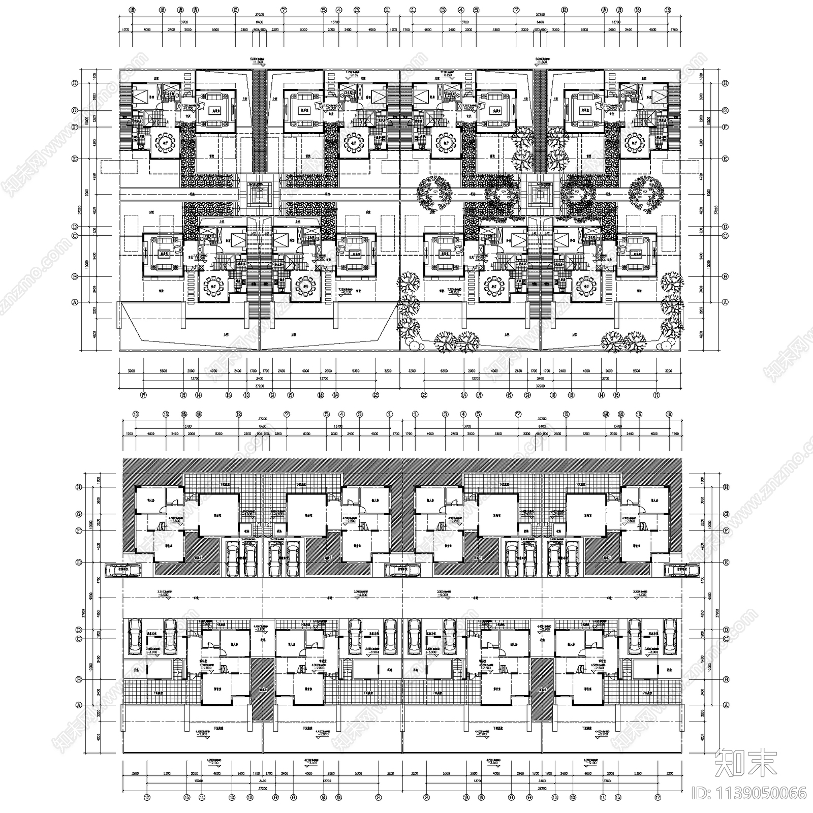 合院别墅联排居住建筑16套施工图下载【ID:1139050066】