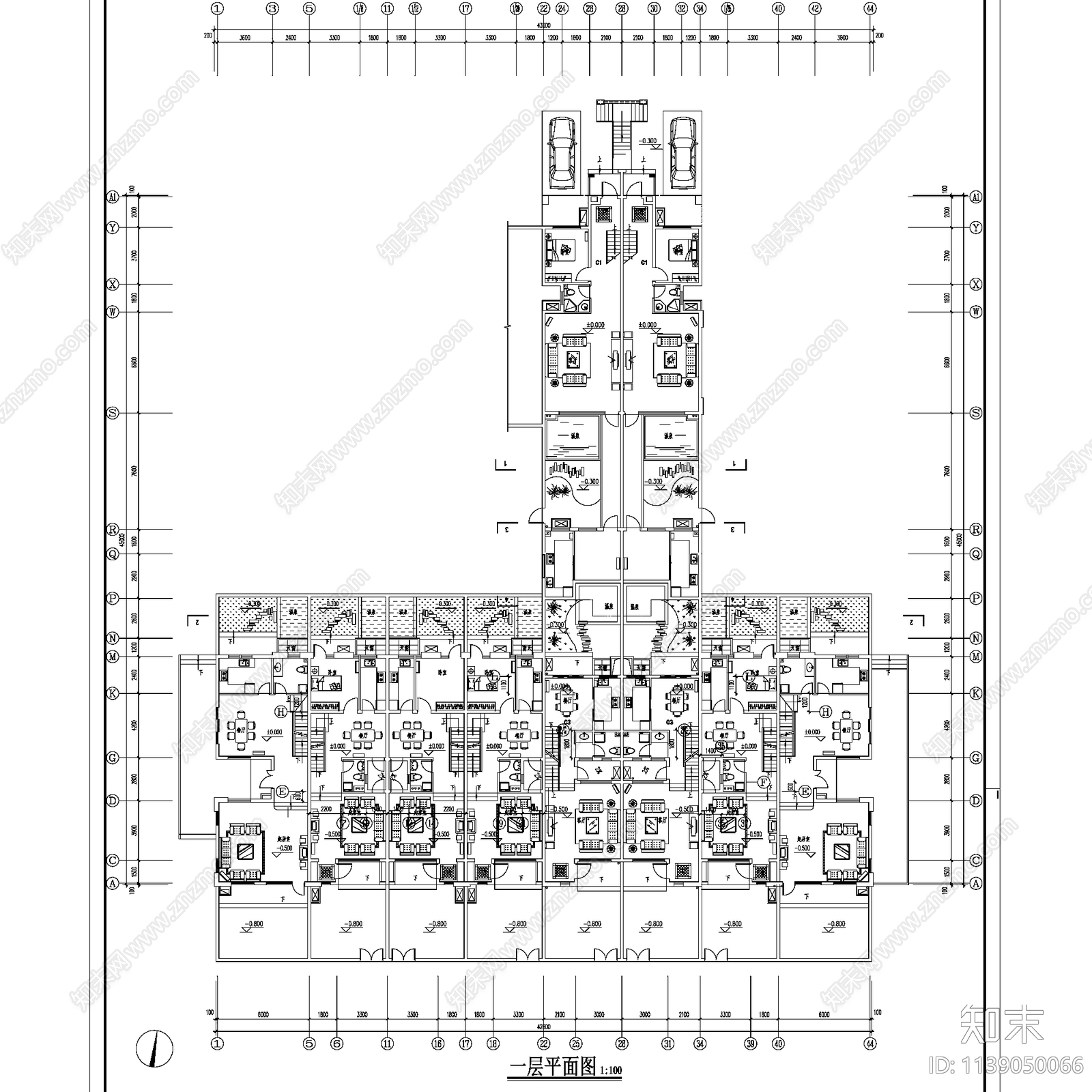 合院别墅联排居住建筑16套施工图下载【ID:1139050066】