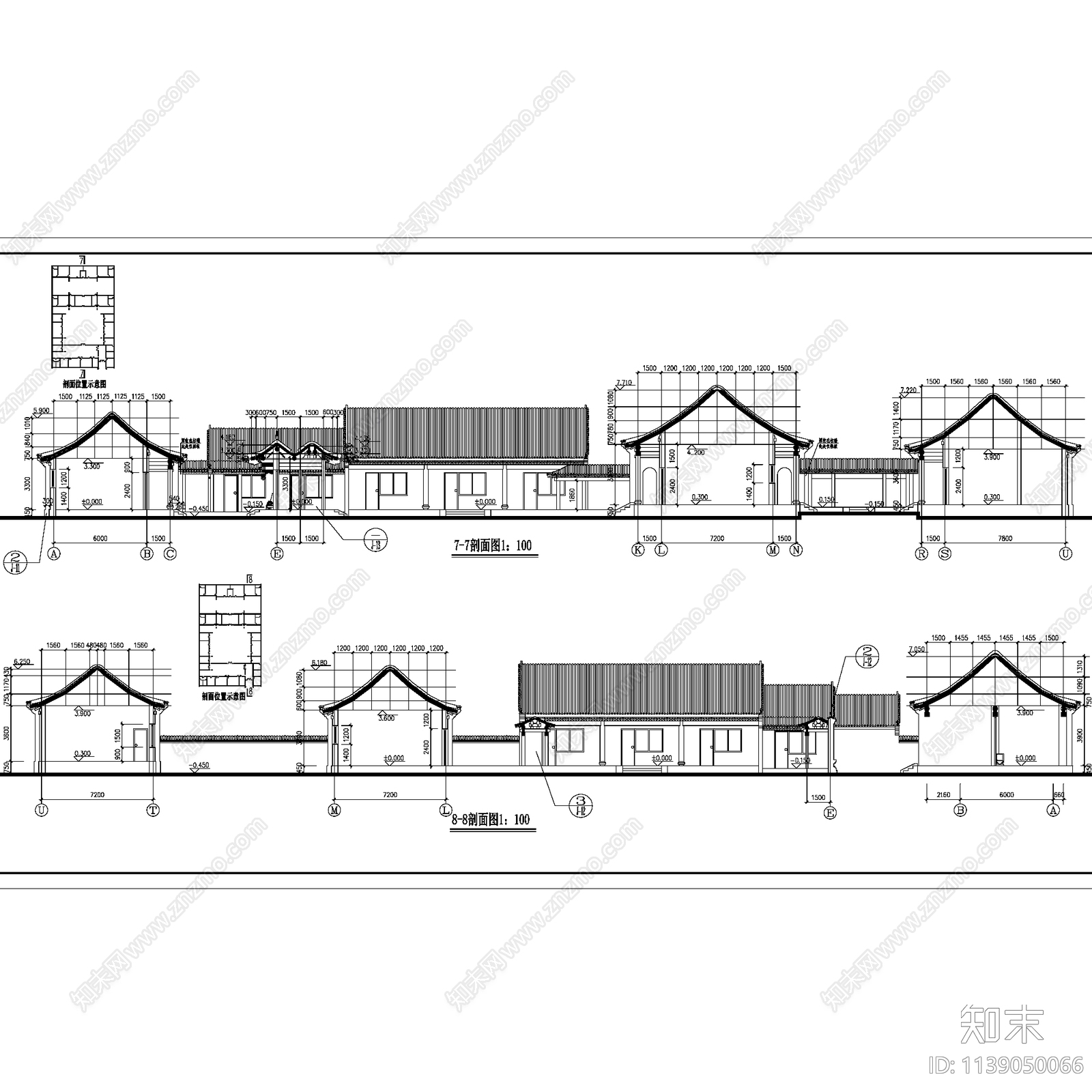 合院别墅联排居住建筑16套施工图下载【ID:1139050066】