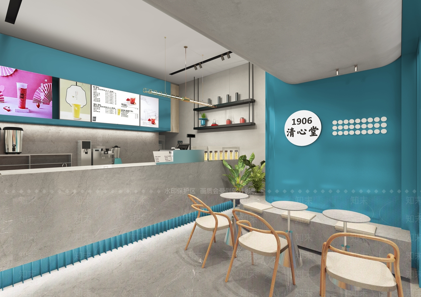 现代奶茶店3D模型下载【ID:1139057298】
