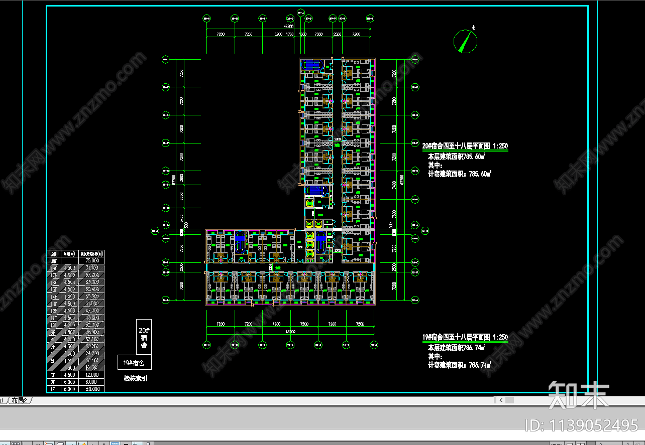 宿舍公寓建筑施工图下载【ID:1139052495】