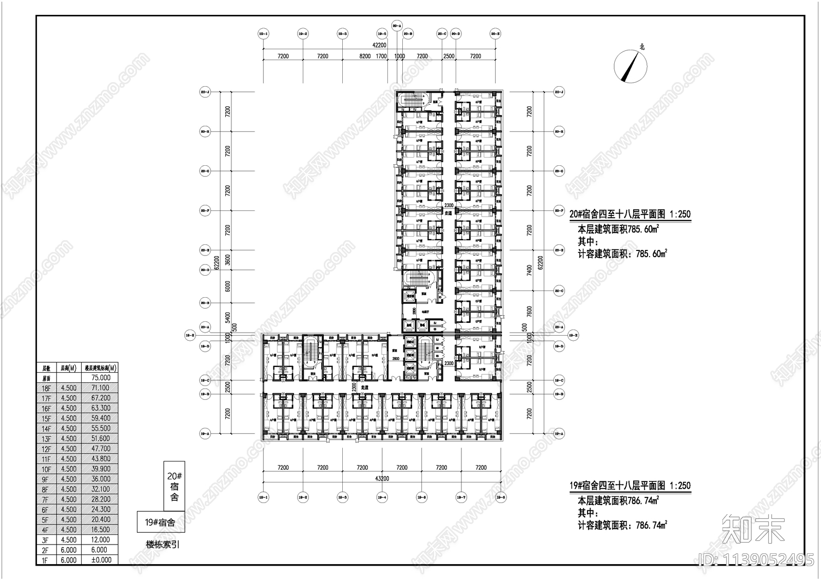 宿舍公寓建筑施工图下载【ID:1139052495】