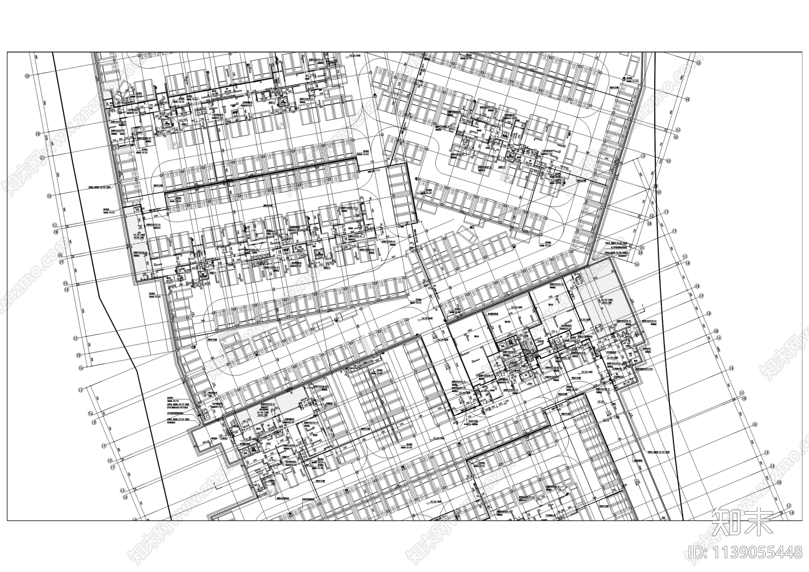 中建滨江星城居住区建筑cad施工图下载【ID:1139055448】