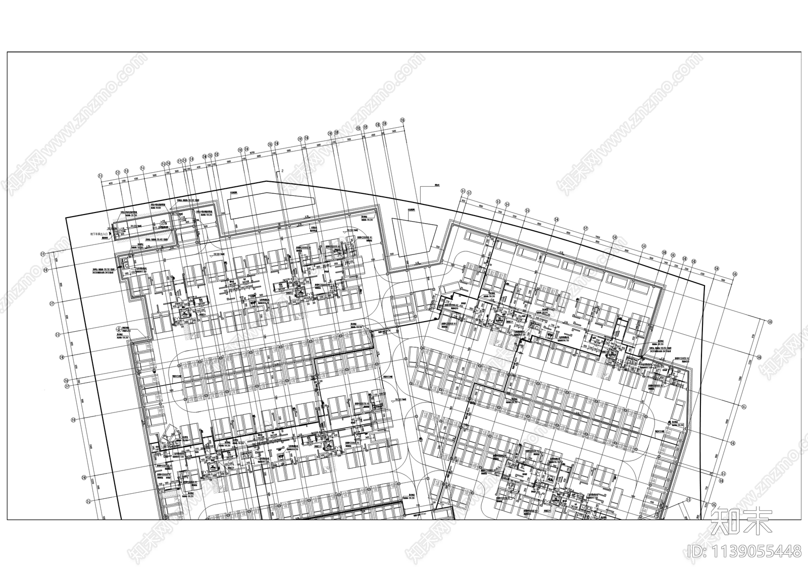 中建滨江星城居住区建筑cad施工图下载【ID:1139055448】