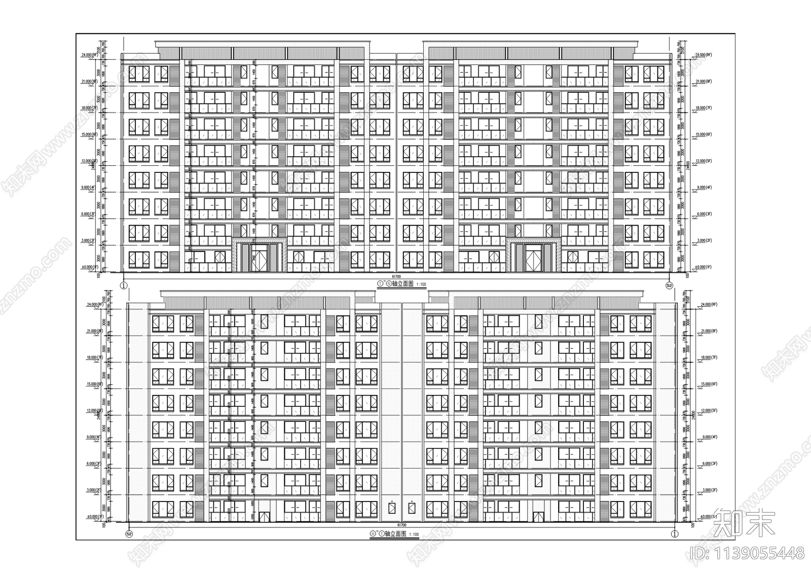 中建滨江星城居住区建筑cad施工图下载【ID:1139055448】