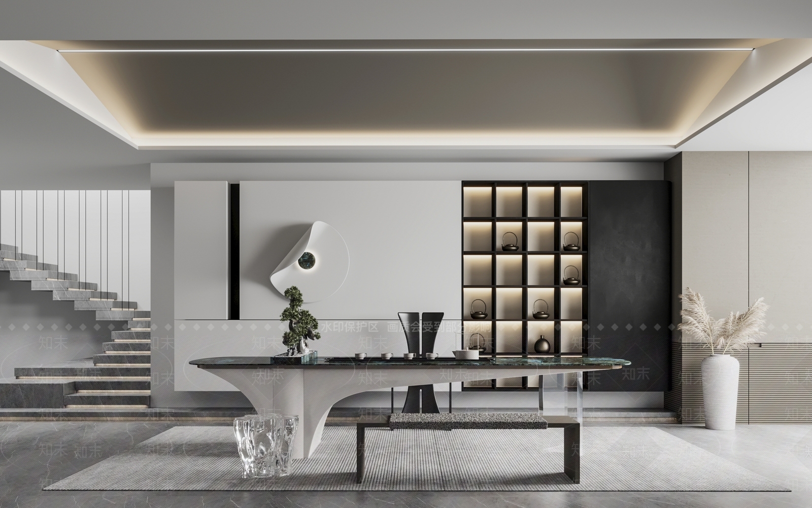 现代轻奢茶室3D模型下载【ID:1139065495】