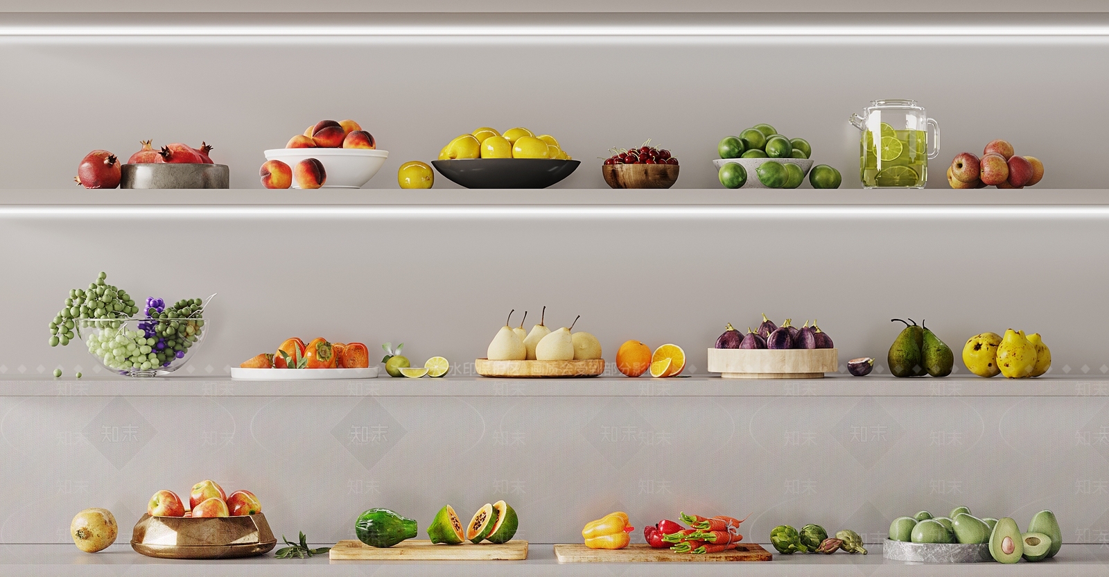 水果蔬菜3D模型下载【ID:1139066185】