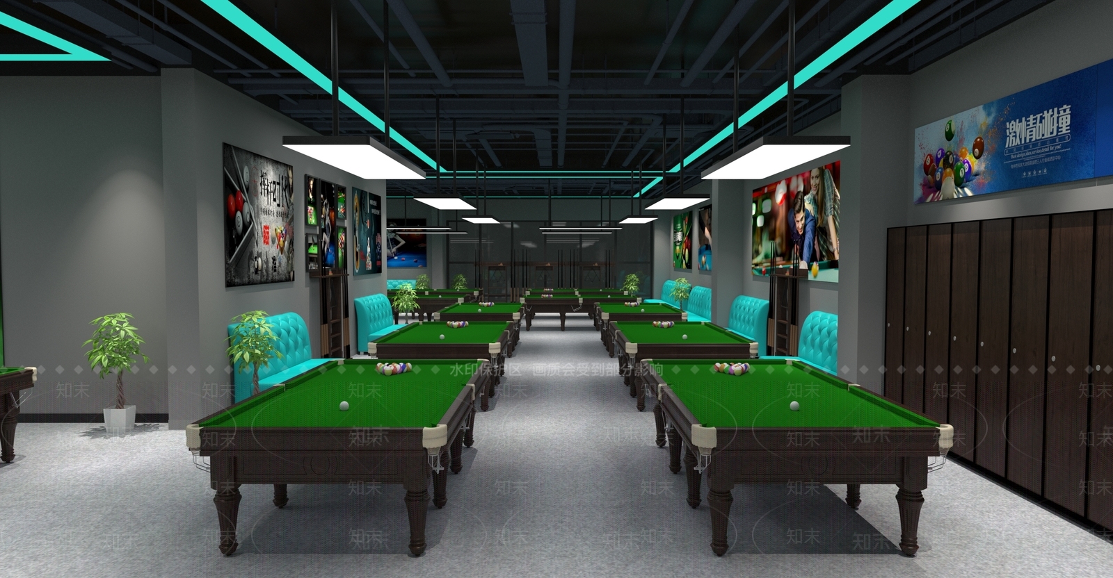现代台球室3D模型下载【ID:1139066322】