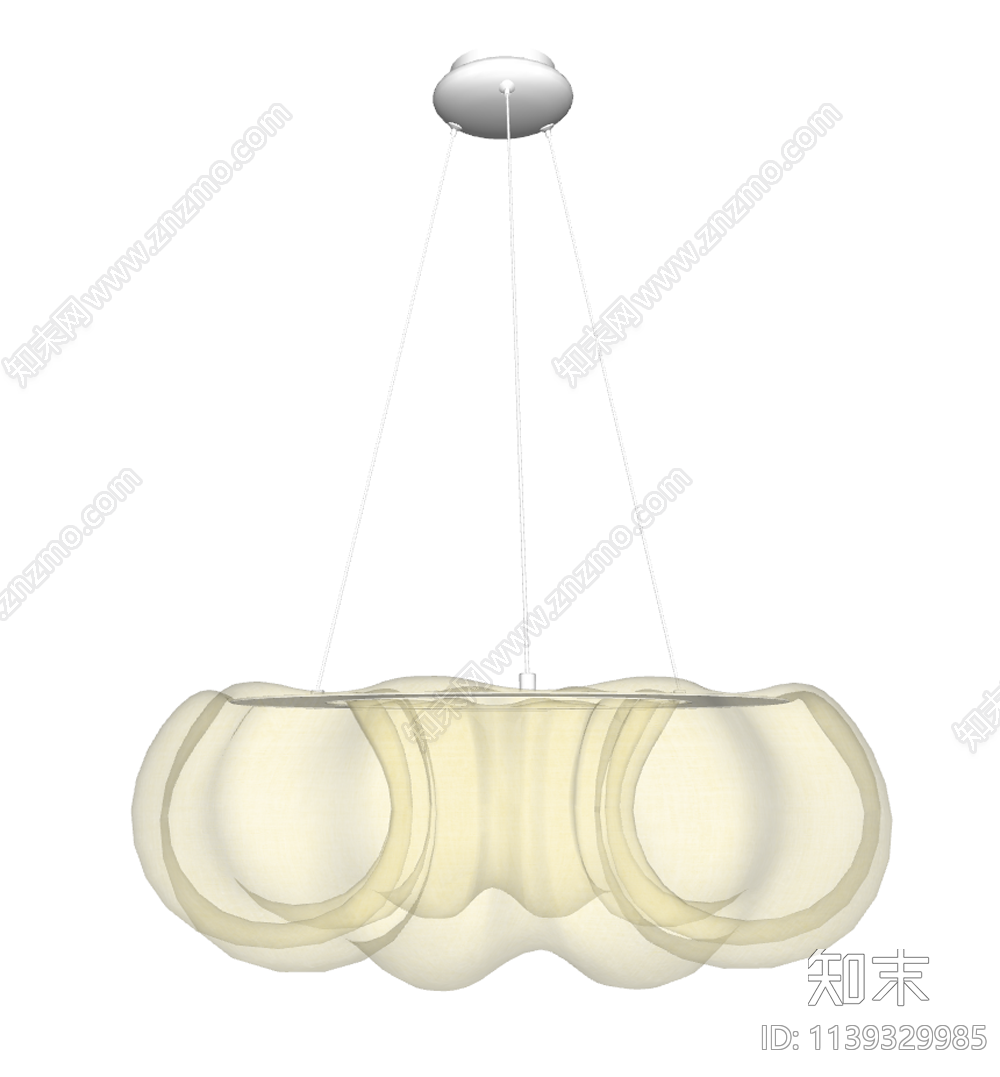 现代云朵吊灯SU模型下载【ID:1139329985】