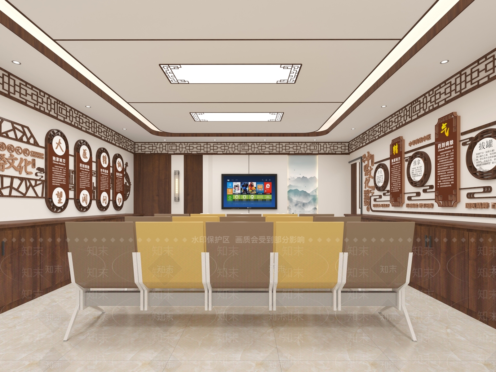 新中式报告厅3D模型下载【ID:1139068308】