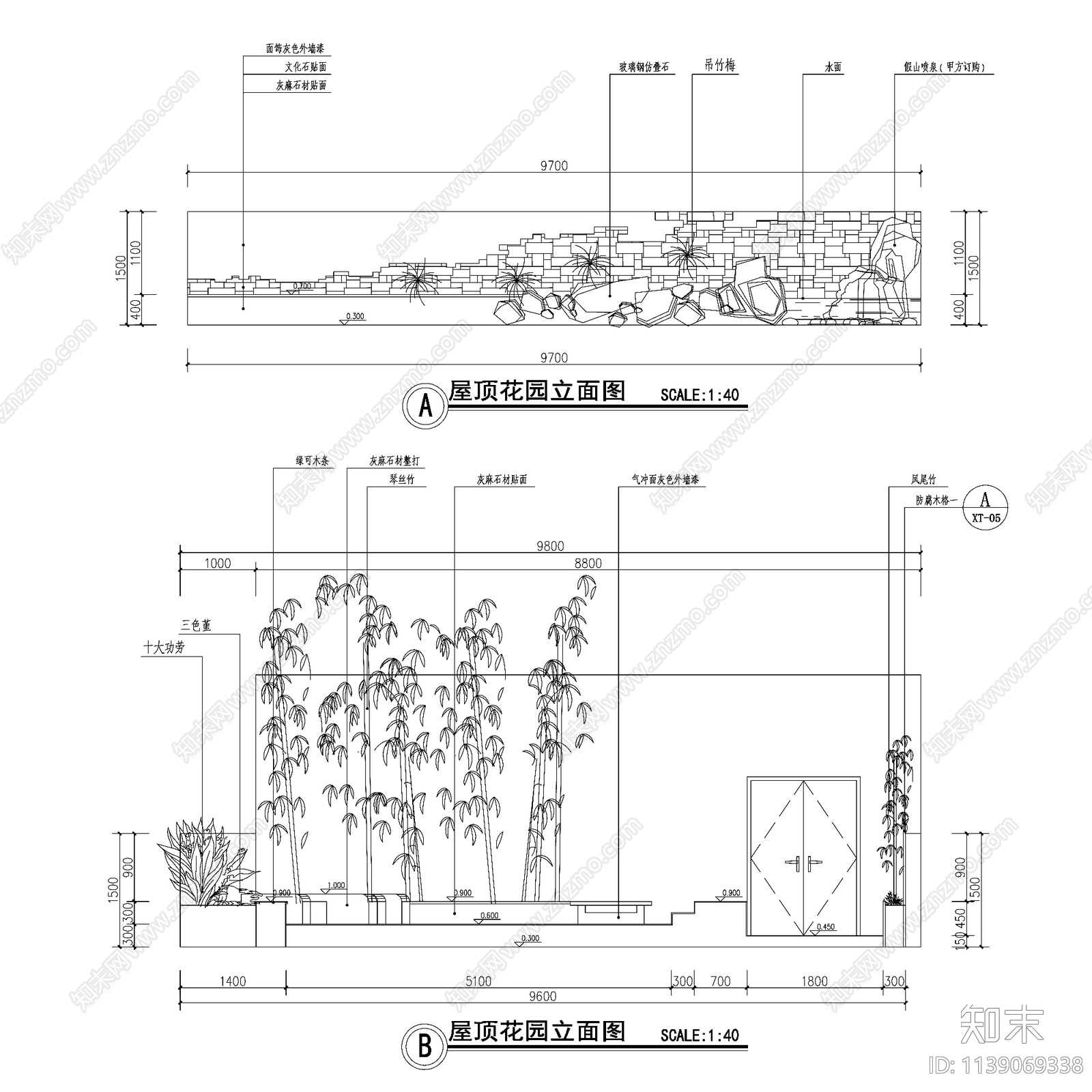 现代屋顶花园景观cad施工图下载【ID:1139069338】