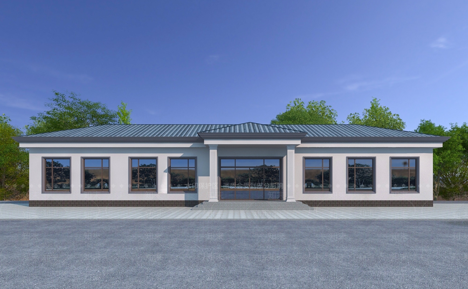 简欧一层办公食堂3D模型下载【ID:1139075551】