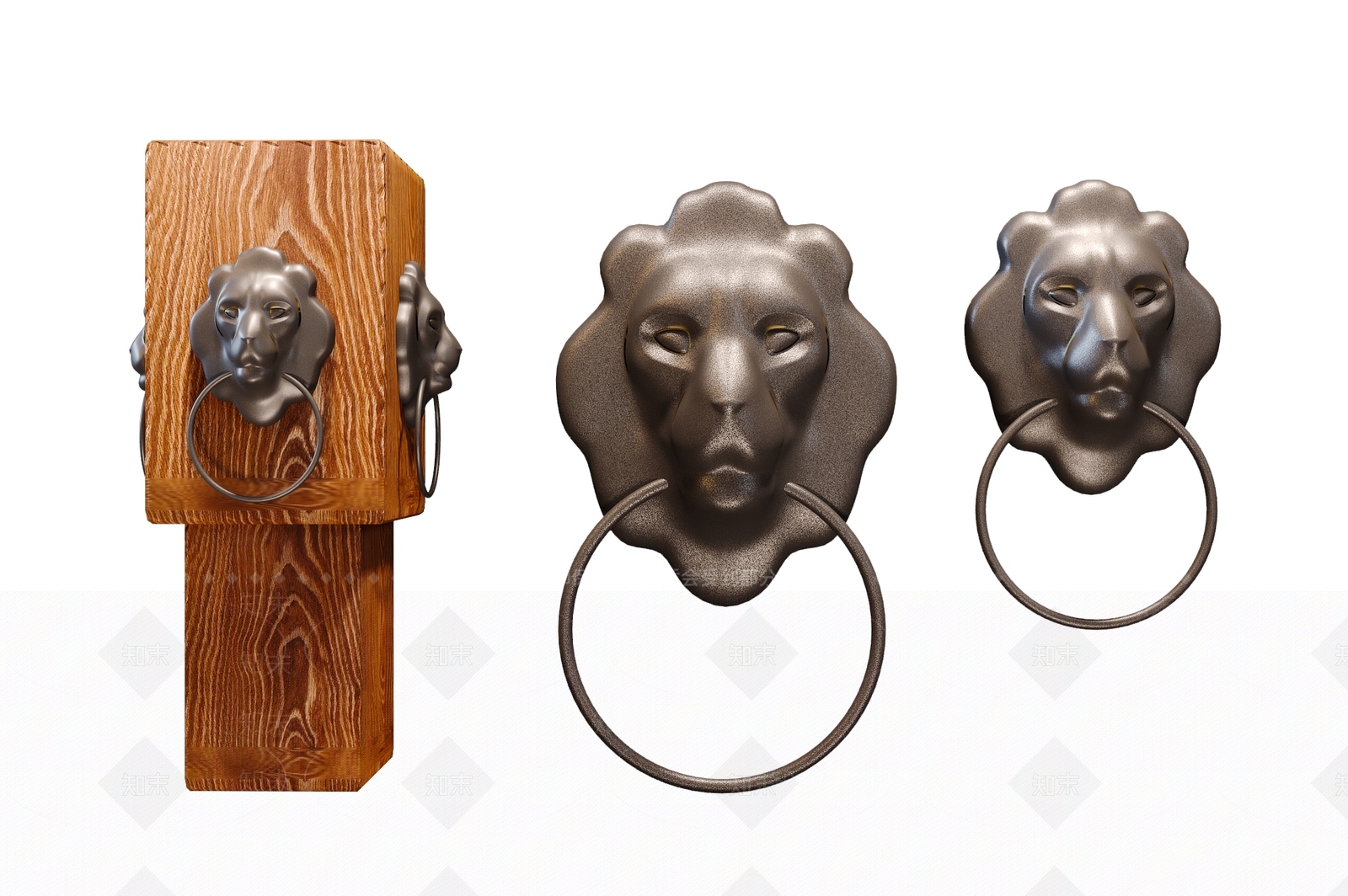 现代狮子雕塑3D模型下载【ID:1139080892】