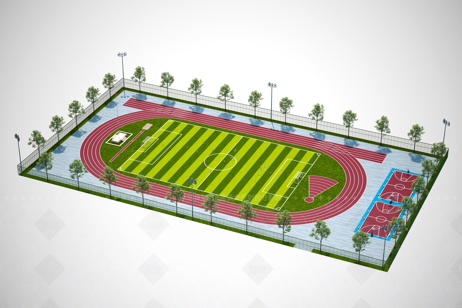 现代足球场3D模型下载【ID:1139092771】